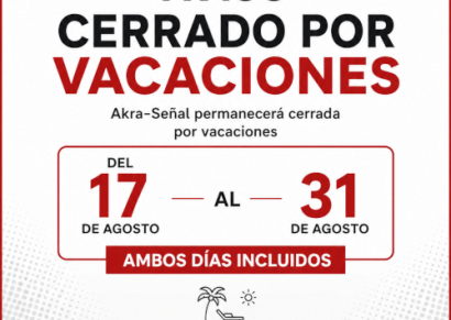 CERRAMOS POR VACACIONES